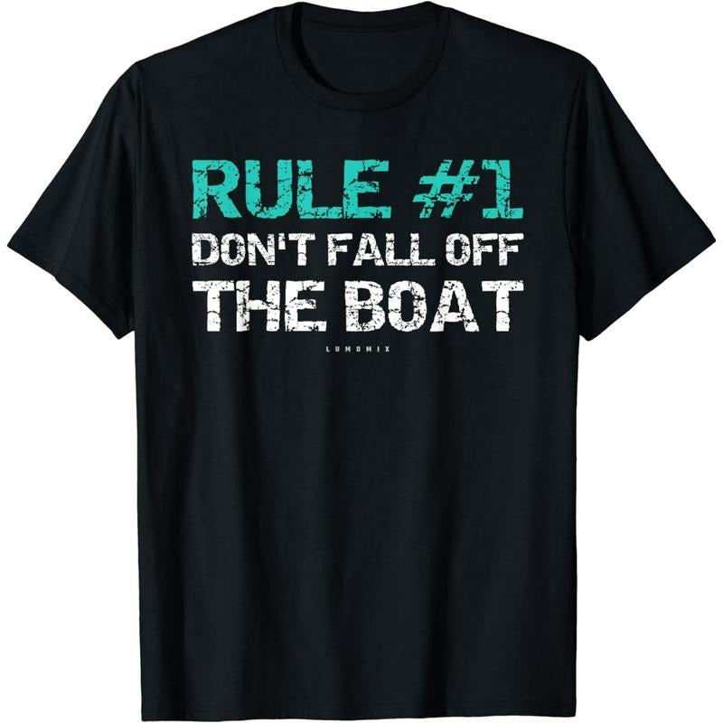 Funny Cruise Shirts - Rule #1 Don't Fall Off The Boat Shirt - Menswear Casual Cotton Hoodie, Sweatshirt | GrindPrints.com