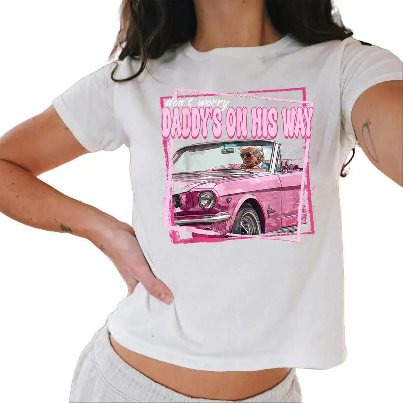 Funny Daddy'S Home Trump Pink 2024 Take America Back 2024 Baby Tee Casual Comfort Hoodie, Sweatshirt | GrindPrints.com