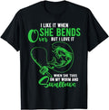 Funny Dark Humor Shirts For Men, Men's I Like It When She Bends Over Funny Fishing Adult Humor T-Shirt Menswear Casual...