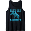 Funny Deep Sea Diving product - Faded Hammerhead Shark Tank Top MADE IN USA T-Shirts, Hoodie, Sweatshirt | GrindPrints.com
