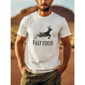 Funny Deer Hunting Tee - Men's Short Sleeve Graphic T-Shirt with Fast Food Print - Humorous Gift for Hunters and Outdoor...