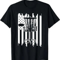 Funny Disc Golf T-Shirt, Gift for Disc Golfers, Disc Golf USA Flag White T-Shirt Menswear Top Hoodie, Sweatshirt
