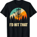 Funny Disc Golf T-Shirt, Gift for Disc Golfers, Retro Disc Golf Sport Shirt, Sunset Vintage Frisbee Golf T-Shirt Menswear...