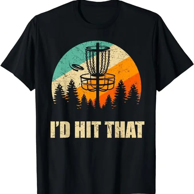 Funny Disc Golf T-Shirt, Gift for Disc Golfers, Retro Disc Golf Sport Shirt, Sunset Vintage Frisbee Golf T-Shirt Menswear...