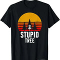 Funny Disc Golf T-Shirt, Gift for Disc Golfers, Retro Disc Golf Stupid Tree Funny Frisbee Golf Gift T-Shirt Menswear Top...