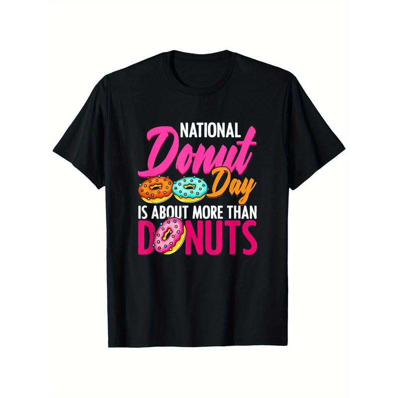 Funny Donut Print Cotton T-Shirt - Perfect Gift for Men & Women, Casual Crew Neck Tee, Machine Washable, Sizes S-XXXL,...