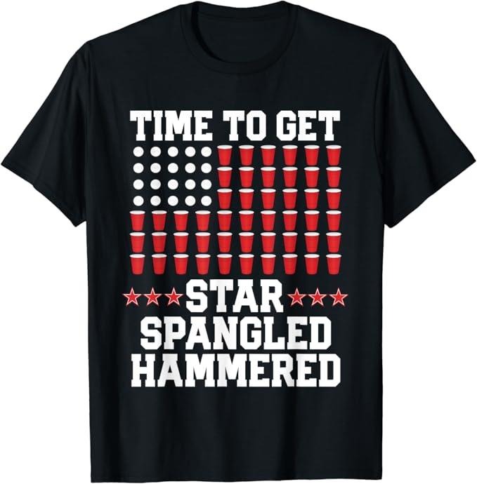 Funny Drinking Shirts, 4th Of July T-Shirt Gift Beer Pong American Flag Menswear Top | Funny Shirts For Night Out Casual...