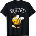 Funny Drinking Shirts, Buzzed Bee Buzzed Red Wine Drinking Beekeeper Wine Lover T-Shirt Menswear Top | Funny Shirts For...
