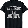 Funny Drinking Shirts, Surprise I'm Drunk T-Shirt Menswear Top | Funny Shirts For Night Out Casual Classic Hoodie, Sweatshirt
