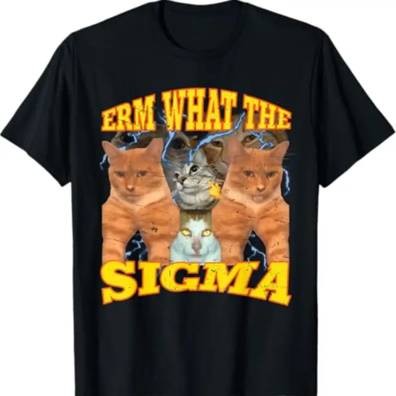 Funny Erm What The Sigma Cursed Mewing Cat T-Shirt Hoodie, Sweatshirt | GrindPrints.com