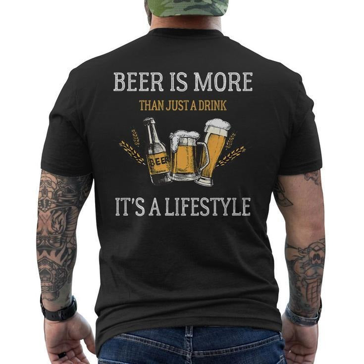 Funny Fathers Day Shirts, Gift for Dad, Beer Is More Than Just A Drink Its A Lifestyle - Funny Dad Mens Back Print