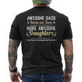 Funny Fathers Day Shirts, Gift for Dad, Womens Awesome Dads Raise A More Awesome Daughters Funny Dad Mens Back Print T-shirt