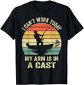 Funny Fisherman, I Can't Work Today My Arm Is in a Cast T-Shirt Menswear Casual Cotton Hoodie, Sweatshirt | GrindPrints.com