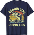 Funny Fishing Shirts, Bending Tips Rippin Lips Bass Dad T-Shirt Cotton Fashion Casual Classic Hoodie, Sweatshirt