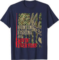 Funny Fishing Shirts, Funny Hunting Fishing Loving Every day Camo Deer Hunter Dad T-Shirt Cotton Fashion Casual Classic...