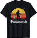 Funny Fishing Shirts, Gift For Fisherman, Funny Bigfoot Fishing Outdoor Retro T-Shirt Menswear Top Casual Classic Hoodie,...