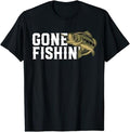 Funny Fishing Shirts, Gone Fishin Funny Largemouth Bass Fishing Gift For Fisherman T-Shirt Cotton Fashion Casual Classic...