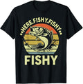 Funny Fishing Shirts, Here Fishy Bass Fishing T-Shirt Cotton Fashion Casual Classic Hoodie, Sweatshirt | GrindPrints.com