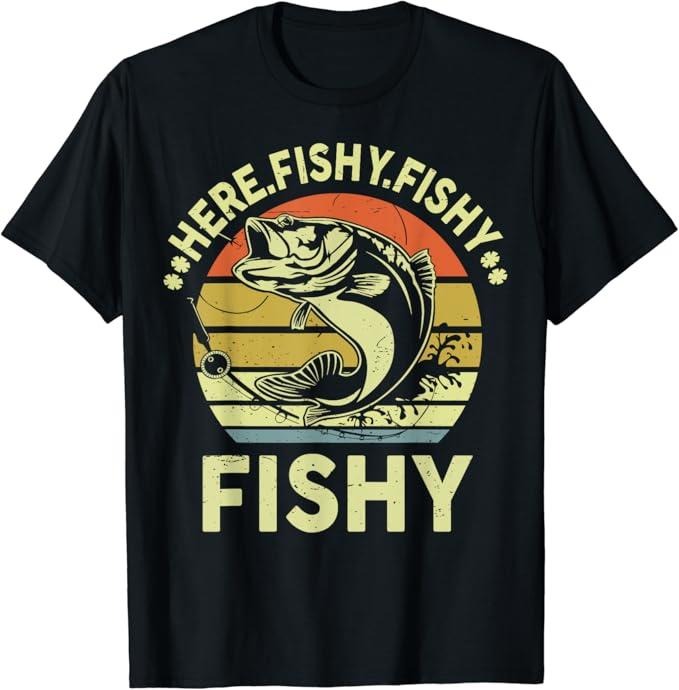 Funny Fishing Shirts, Here Fishy Bass Fishing T-Shirt Cotton Fashion Casual Classic Hoodie, Sweatshirt | GrindPrints.com