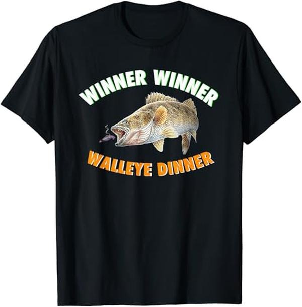 Funny Fishing Shirts Winner Winner Walleye Dinner Fish Fry Cotton T-Shirts, Hoodie, Sweatshirt