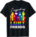 Funny Friend Shirts, Gift For Gay Best Friend, I Support My LGBT Friends LGBTQ Gay Lesbian Awareness T-Shirt Top Casual...