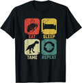 Funny Gamer Shirts, Special Gifts For Gamers, Eat Sleep Tame Repeat Dinosaur Gaming Geek Funny Gamer T-Shirt Menswear Top...