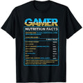 Funny Gamer Shirts, Special Gifts For Gamers, Gamer Nutrition Facts Funny Video Games Gaming T-Shirt Menswear Top Casual...