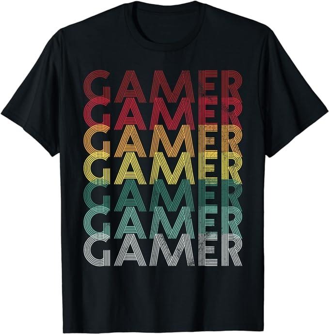 Funny Gamer Shirts, Special Gifts For Gamers, Gamer Retro 70s Gift Game Funny T-Shirt Menswear Top Casual Classic Hoodie,...