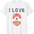 Funny Gamer Shirts, Special Gifts For Gamers, I Love Ramen And Gaming Funny Retro Noodles Gamer T-Shirt Menswear Top...