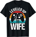 Funny Gamer Shirts, Special Gifts For Gamers, Leveled Up To Wife Funny Gamer Gift T-Shirt Menswear Top Casual Hoodie,...