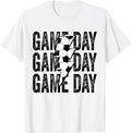 Funny Gamer Shirts, Special Gifts For Gamers, Vintage Game Day Soccer Lightning Bolt Funny Soccer Lover T-Shirt Menswear...