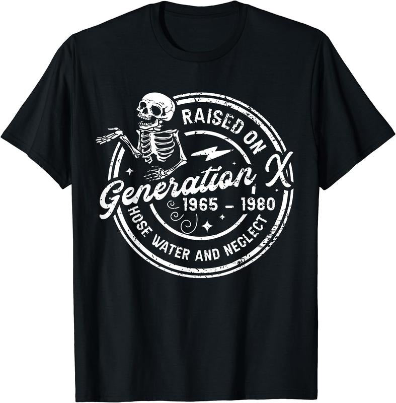 Funny Gen X Raised Hose Water Neglect Humor Cotton Short Sleeve T-Shirts, Hoodie, Sweatshirt