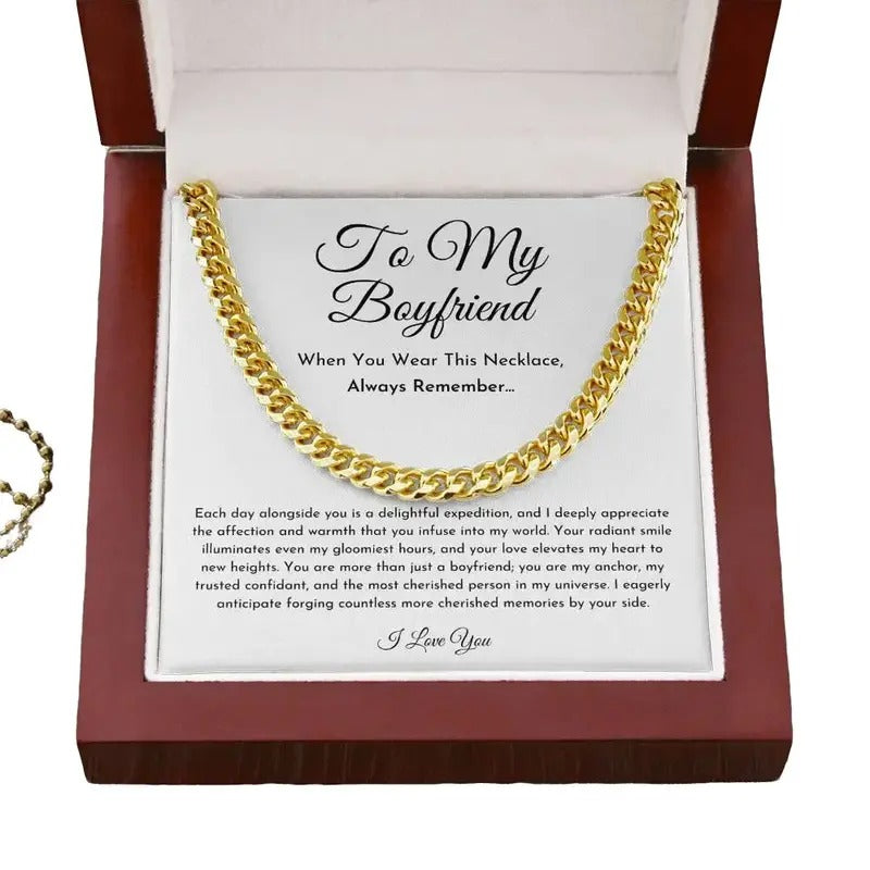 Funny Gifts For Men, Boyfriend Promise Necklace, Boyfriend Promise Gift, Boyfriend Cuban Chain Necklace, Boyfriend...