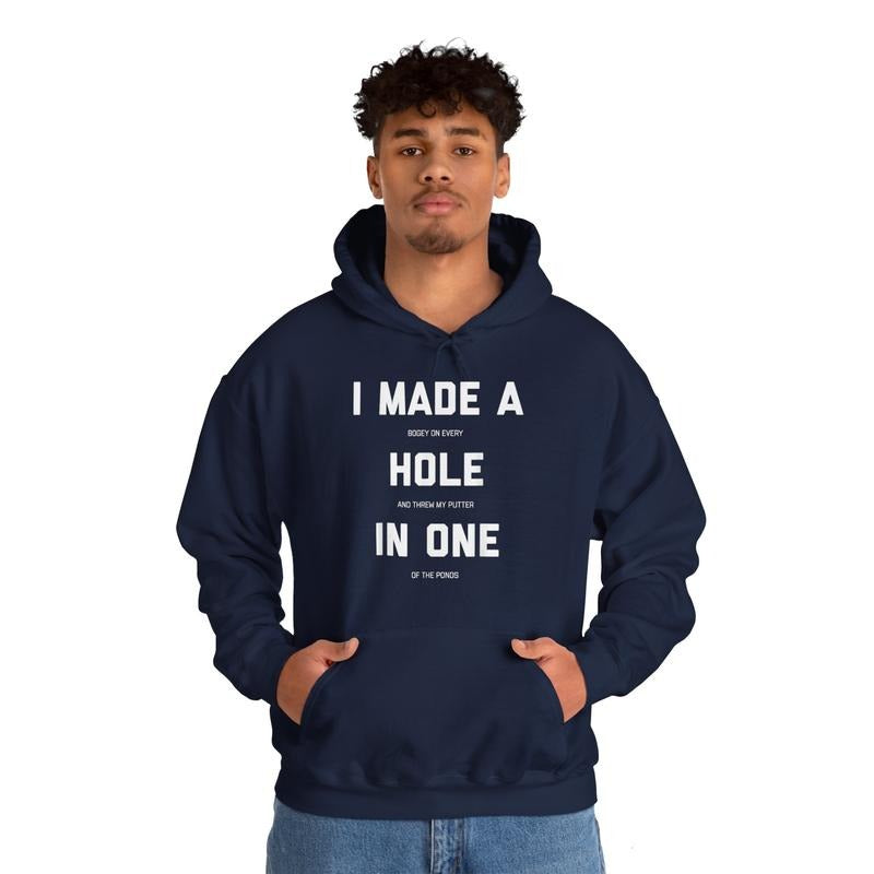 Funny Golf Hoodie, Hole In One Golf Gag Gifts Hoodie Menswear Top Cotton Pocket T-Shirts, Sweatshirt | GrindPrints.com