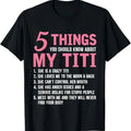Funny Grandma Shirt, Gift For Grandmother, 5 Things You Should Know About My Titi Funny Grandma T-Shirt Casual Cotton Top...