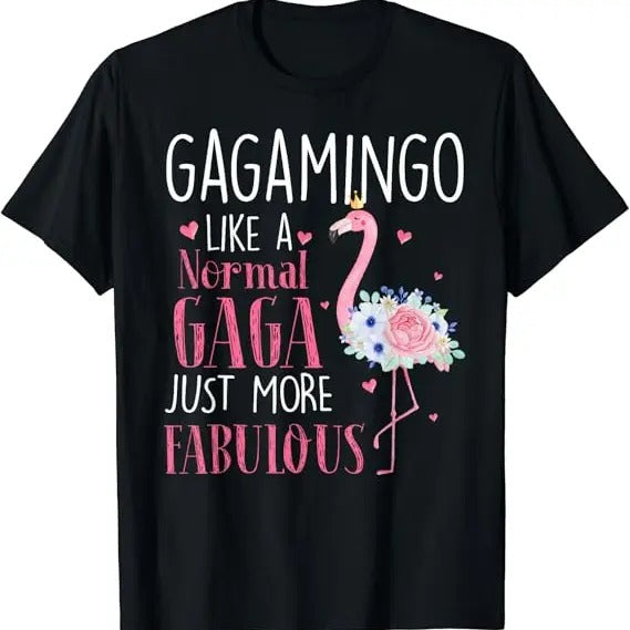 Funny Grandma Shirt, Gift For Grandmother, Flamingo Gagamingo Like A Normal Gaga Gifts Funny Grandma T-Shirt Casual...