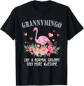 Funny Grandma Shirt, Gift For Grandmother, Flamingo Grannymingo Like a Normal Granny Gift Funny Grandma T-Shirt Casual...