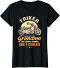 Funny Grandma Shirt, Gift For Grandmother, Funny Triker Grandma Motorcycle Trike Design Women T-Shirt Casual Cotton Top...
