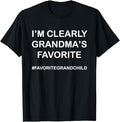 Funny Grandma Shirt, Gift For Grandmother, I'm Clearly Grandma's Favorite Funny Granddaughter Grandson T-Shirt Casual...