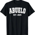 Funny Grandpa Shirt, Gift For Grandfather, Abuelo Est. 2024 Promoted to Grandpa Family 2024 T-Shirt Menswear Casual...
