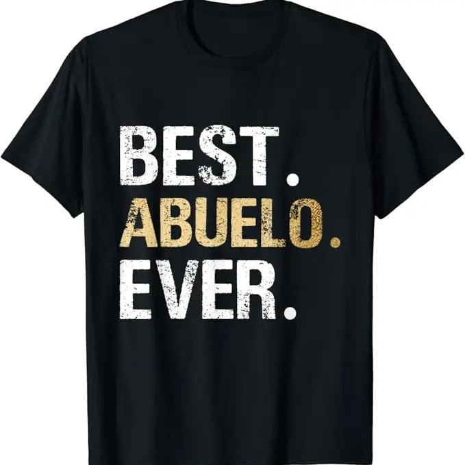 Funny Grandpa Shirt Grandfather Abuelo Granddaughter Grandson Best Abuelo Menswear Casual Cotton Top T-Shirts, Hoodie, Sweatshirt