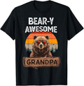 Funny Grandpa Shirt, Gift For Grandfather, Bear-y Awesome Grandpa Funny Saying Bear Vintage Grandfather T-Shirt Menswear...