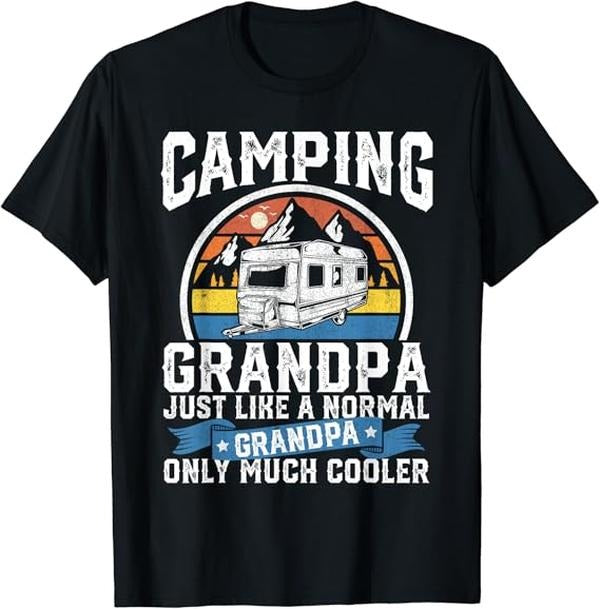 Funny Grandpa Shirt Grandfather Camping Grandpa Funny Menswear Casual Cotton Top T-Shirts, Hoodie, Sweatshirt