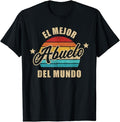 Funny Grandpa Shirt, Gift For Grandfather, El mejor abuelo del mundo vintage retro T-Shirt Menswear Casual Cotton Top...