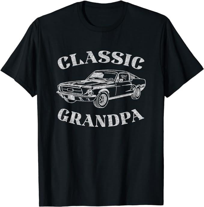 Funny Grandpa Shirt, Gift For Grandfather, Funny Grandpa Classic Car Graphic T-Shirt Menswear Casual Cotton Top Hoodie,...