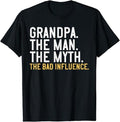 Funny Grandpa Shirt, Gift For Grandfather, Grandpa The Man The Myth T-Shirt Menswear Casual Cotton Top Hoodie, Sweatshirt