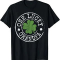 Funny Grandpa Shirt Grandfather One Lucky Grandpa Funny Irish Shamrocks St Patrick'S Day Menswear Casual Cotton Top T-Shirts, Hoodie, Sweatshirt