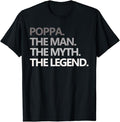 Funny Grandpa Shirt, Gift For Grandfather, POPPA THE MAN MYTH LEGEND Funny Grandpa T-Shirt Menswear Casual Cotton Top...
