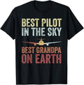 Funny Grandpa Shirt Grandfather Pilot Grandpa Funny Flying Grandpa Retirement Aviator Menswear Casual Cotton Top T-Shirts, Hoodie, Sweatshirt