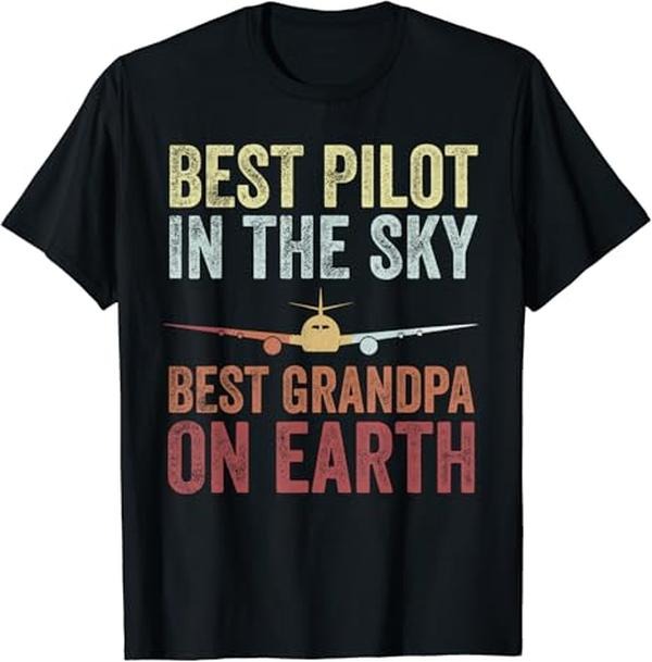 Funny Grandpa Shirt Grandfather Pilot Grandpa Funny Flying Grandpa Retirement Aviator Menswear Casual Cotton Top T-Shirts, Hoodie, Sweatshirt